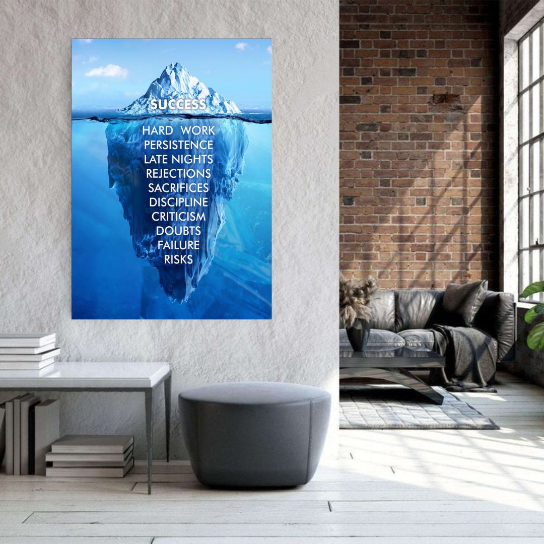 Motivational Art - Iceberg success high quality print, office decoration, home decoration, wall decorations, home design, office framework