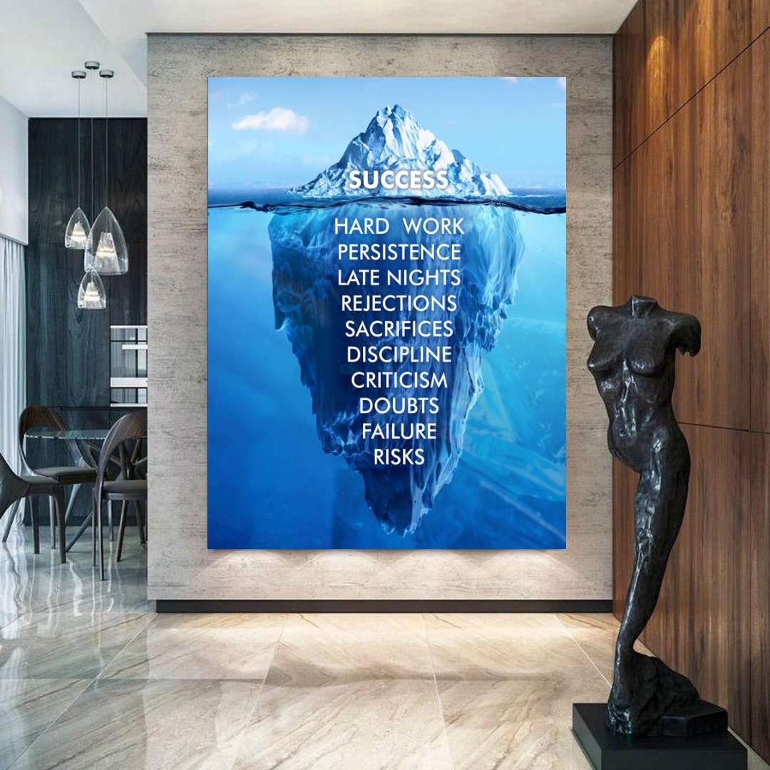 Arte motivazionale - Iceberg successo stampa di alta qualità, decorazione per ufficio, decorazione per la casa, decorazioni murali, design per la casa, struttura per ufficio