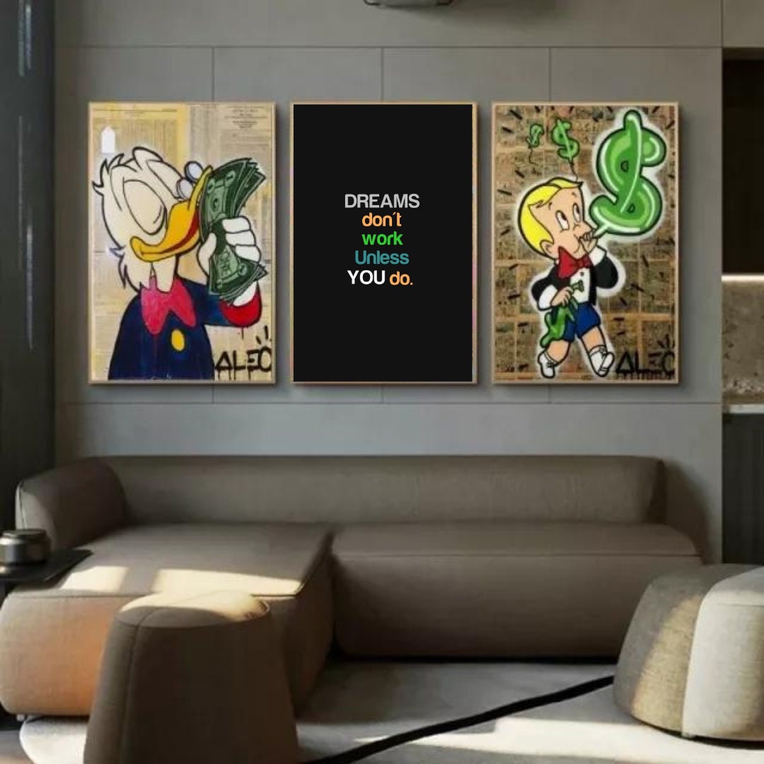 Arte motivazionale - I sogni non funzionano se non lo fai tu - Quadro da decorazione, quadro ufficio, quadro soggiorno, office art deco home art deco