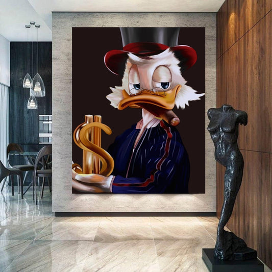 Scrooge McDuck Gold dollar paperon dè paperoni Printable art Contemporary art Wall art Office wall art Modern digital art Inspirational art