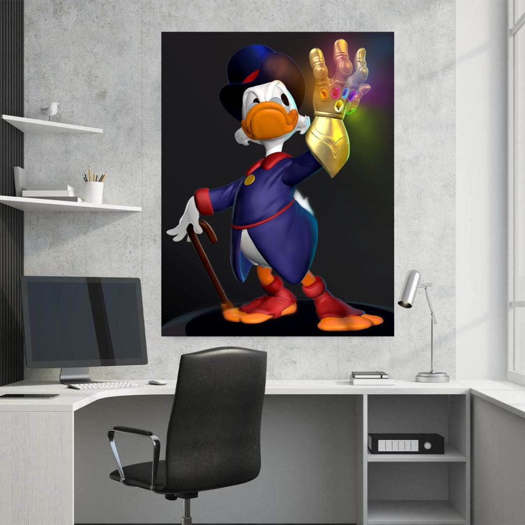 Scrooge Mcduck glove diamonds Printable art Contemporary art Wall art Office wall art Modern digital art Inspirational wall art