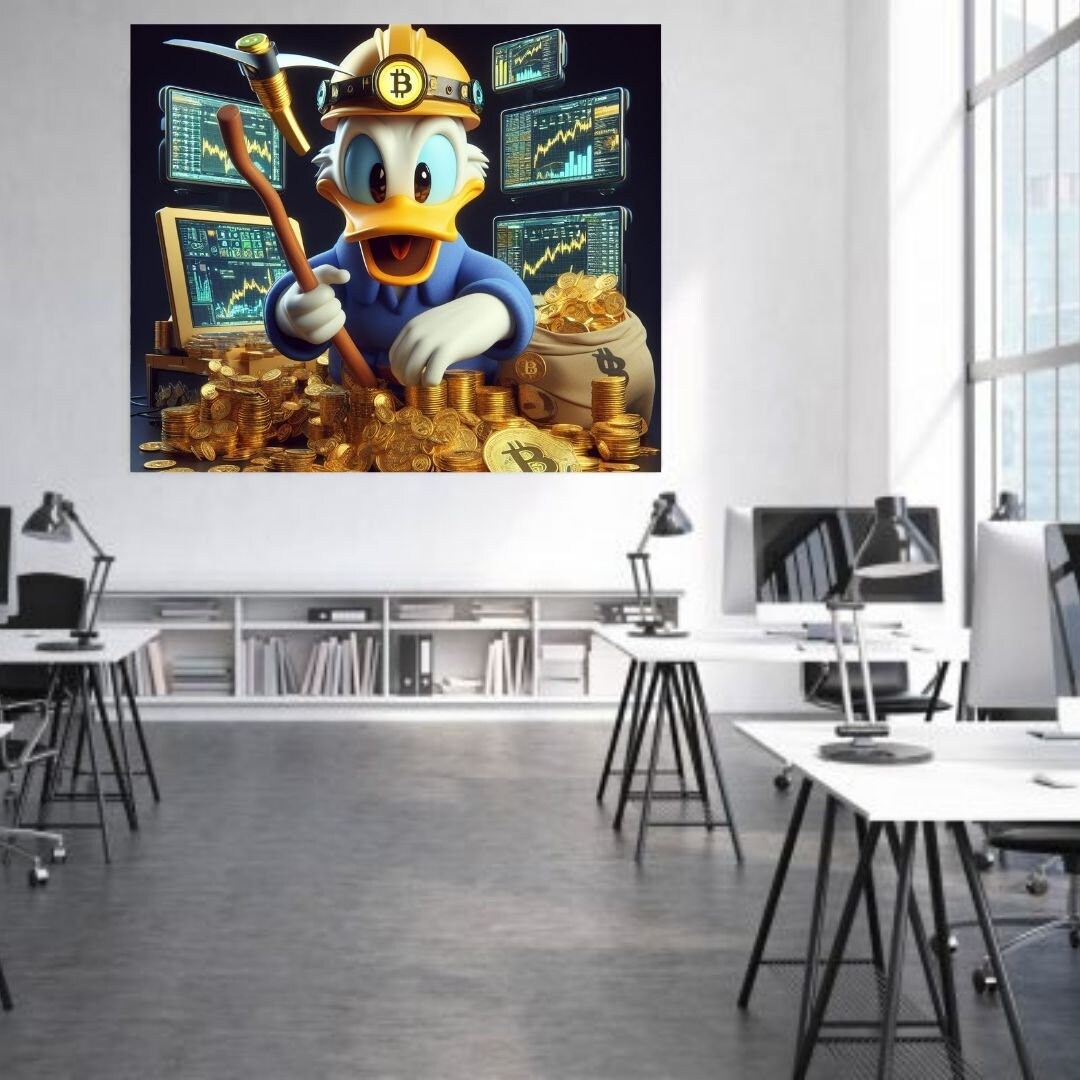 Scrooge McDuck - milioni di dollari Arte stampabile Arte contemporanea Arte murale Arte murale per ufficio Arte digitale moderna Arte murale ispiratrice