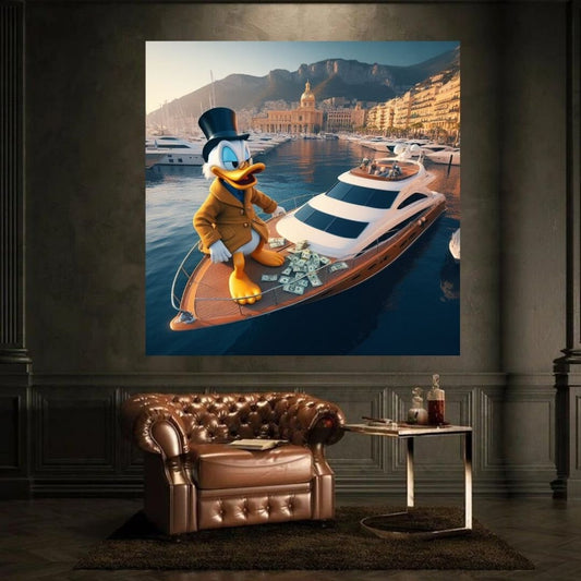 Scrooge Mcduck on the Yatch Printable art Contemporary art Wall art Office wall art Modern digital art Inspirational wall art