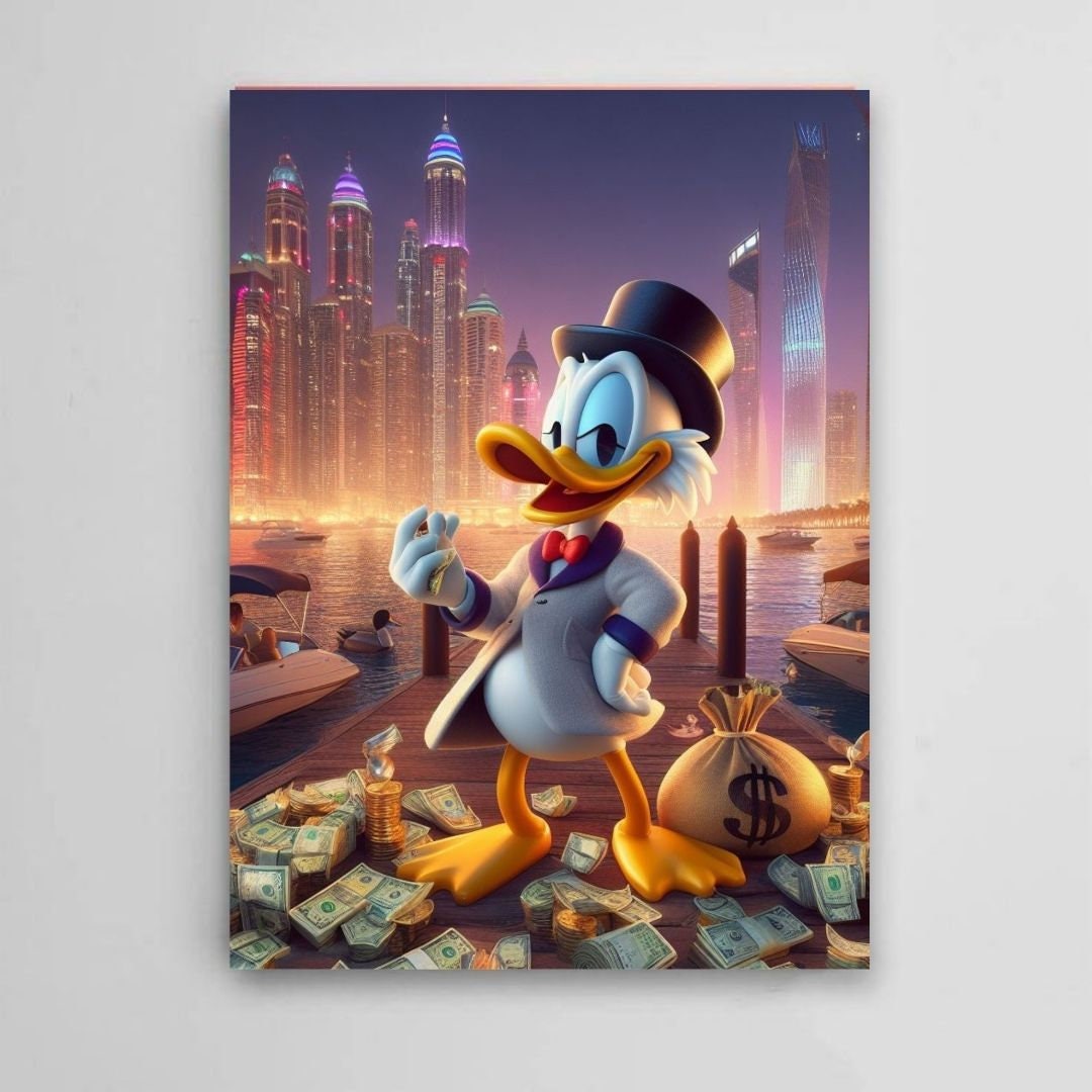 Scrooge Mcduck dubai real estate Printable art Contemporary art Wall art Office wall art Modern digital art Inspirational wall art