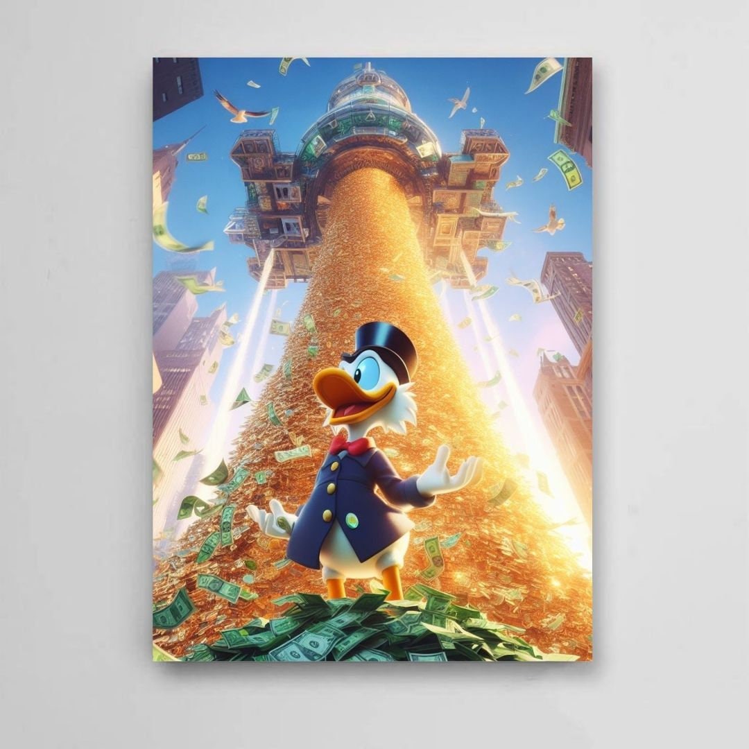 Scrooge Mcduck dollar spaceship Printable art Contemporary art Wall art Office wall art Modern digital art Inspirational wall art