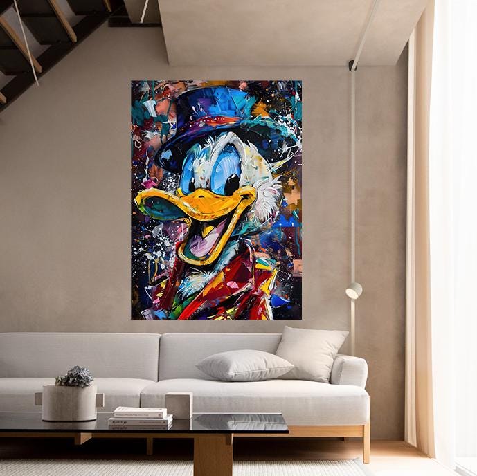 Scrooge Mcduck Artist -  Decorative painting, office painting, living room painting, decoration office, digital print