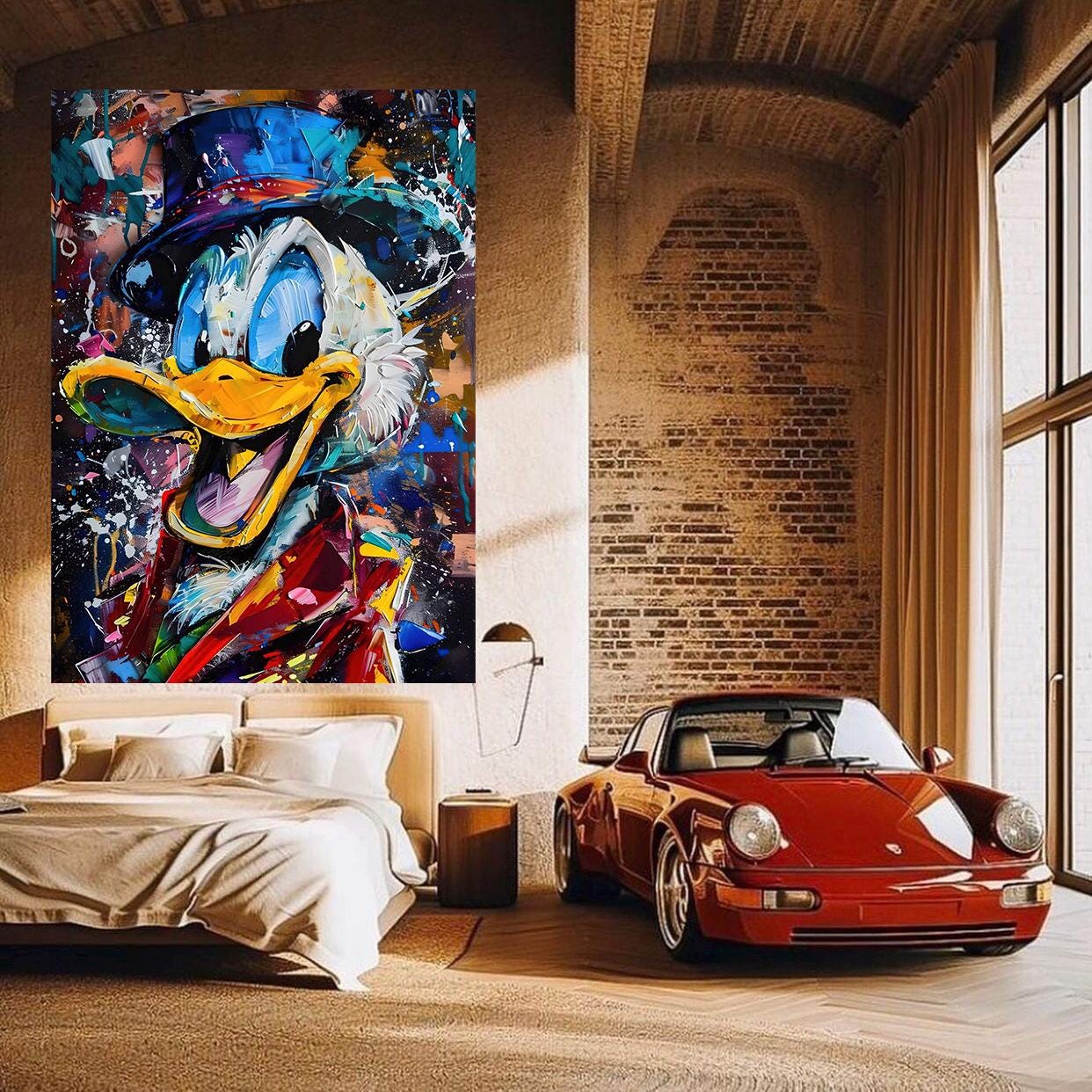 Scrooge Mcduck Artista - Pittura decorativa, pittura per ufficio, pittura per soggiorno, decorazione per ufficio, stampa digitale