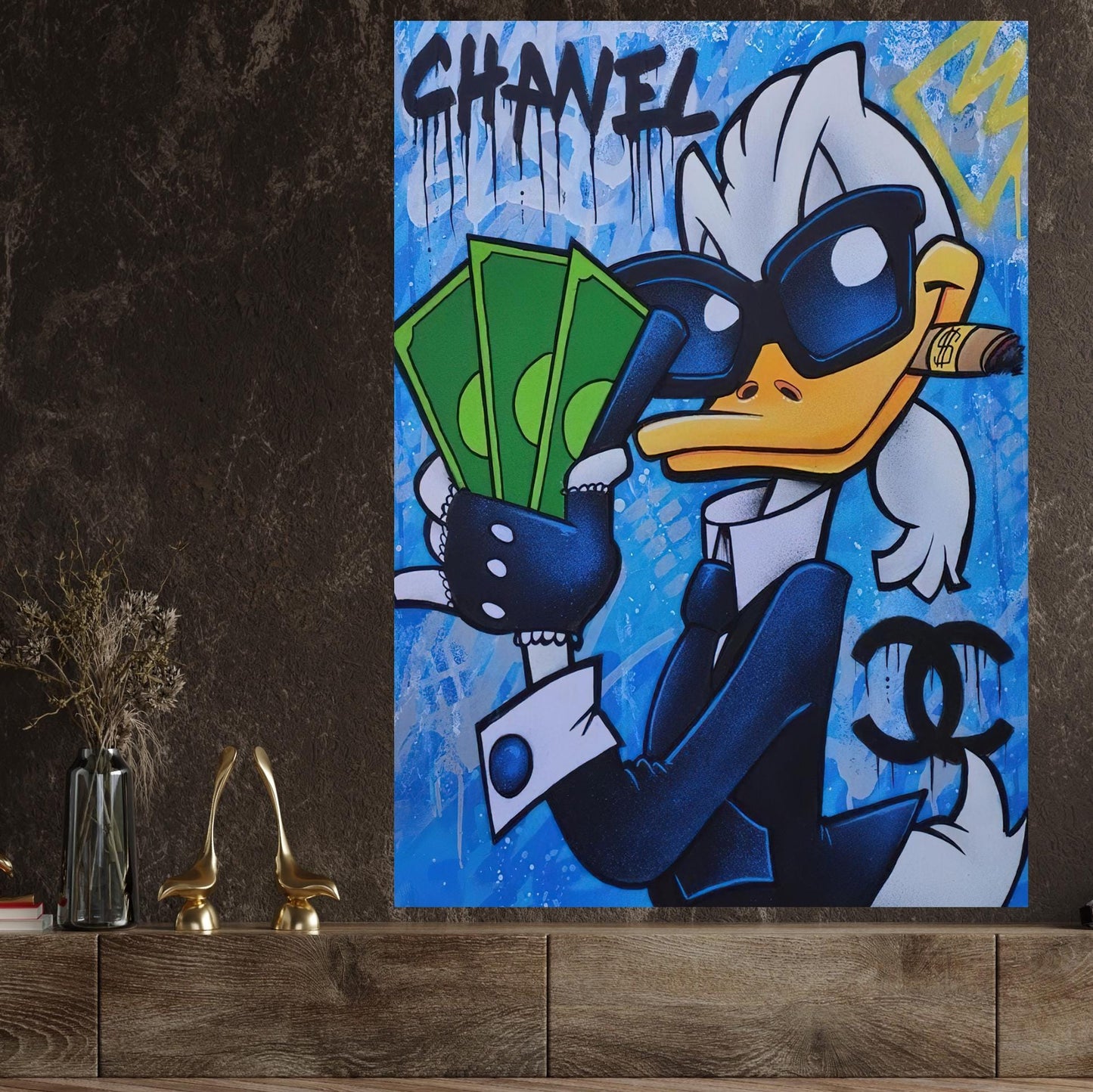 Scrooge Mcduck Art -  Quadro da decorazione, quadro da ufficio, quadro da soggiorno, decoration office, home decoration, arte muraria