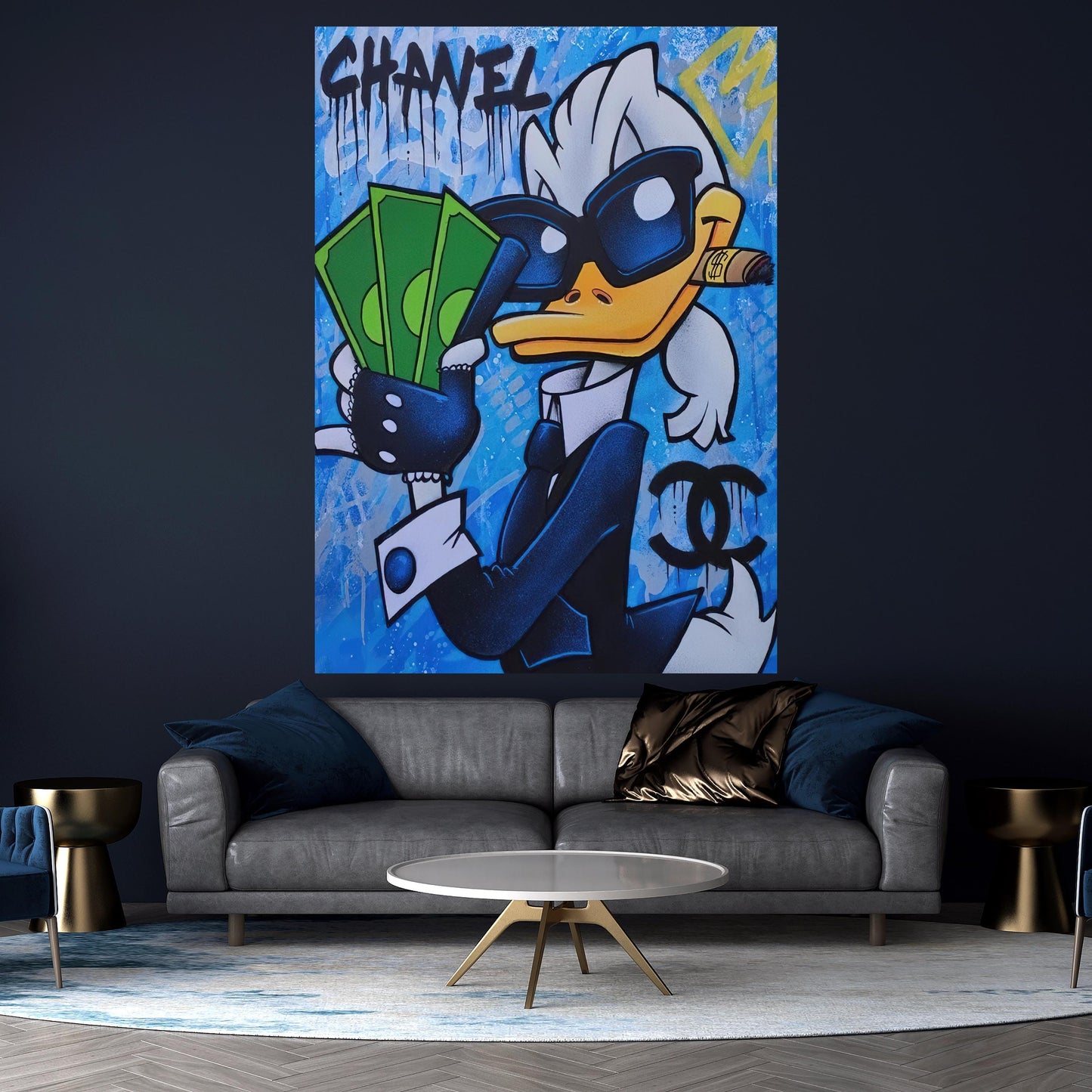 Scrooge Mcduck Art -  Quadro da decorazione, quadro da ufficio, quadro da soggiorno, decoration office, home decoration, arte muraria