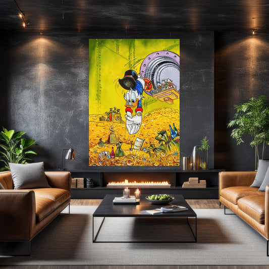 Scrooge McDuck Dollars dip - Quadro da decorazione, quadro da ufficio, quadro da soggiorno, decoration office, home art deco