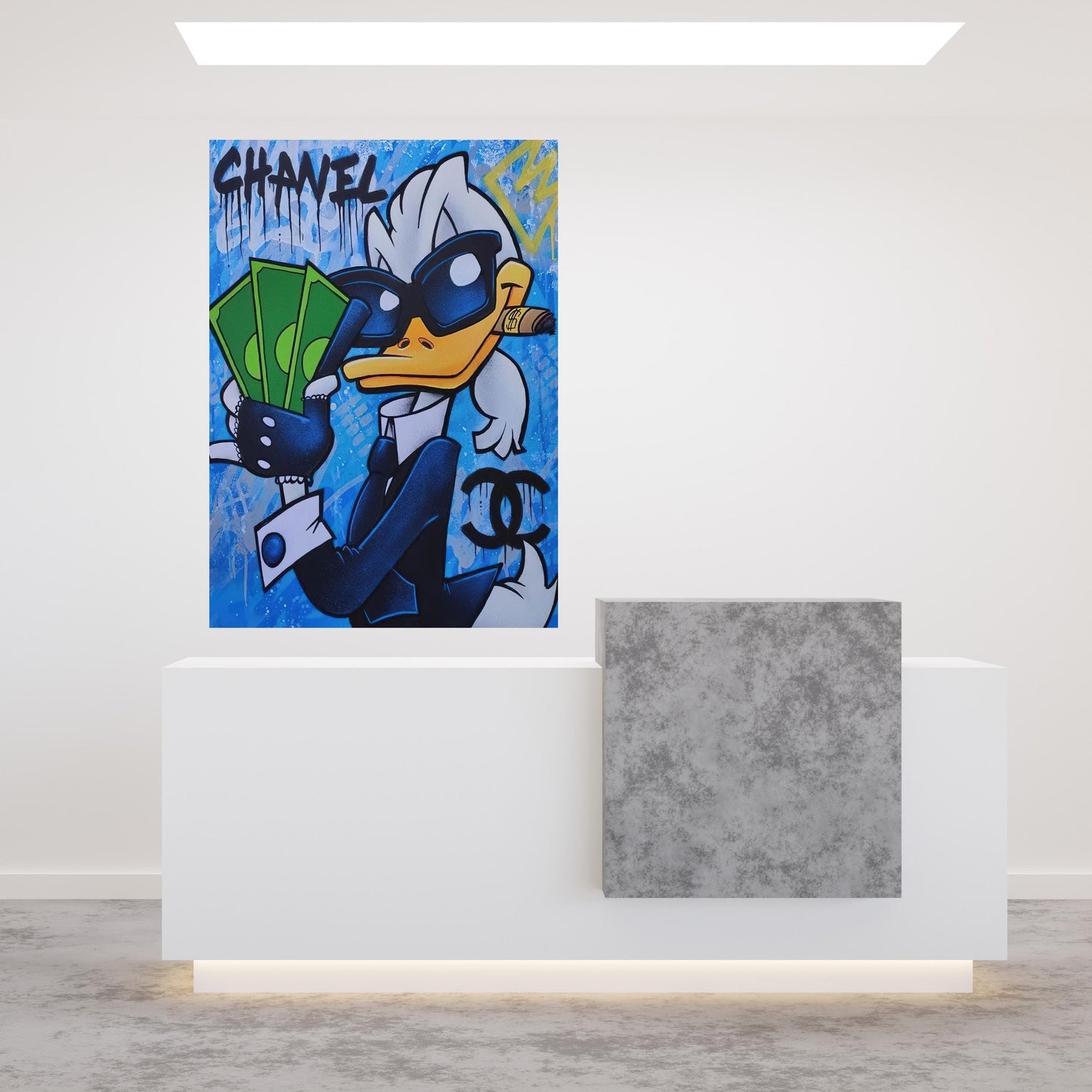 Scrooge Mcduck Art -  Quadro da decorazione, quadro da ufficio, quadro da soggiorno, decoration office, home decoration, arte muraria