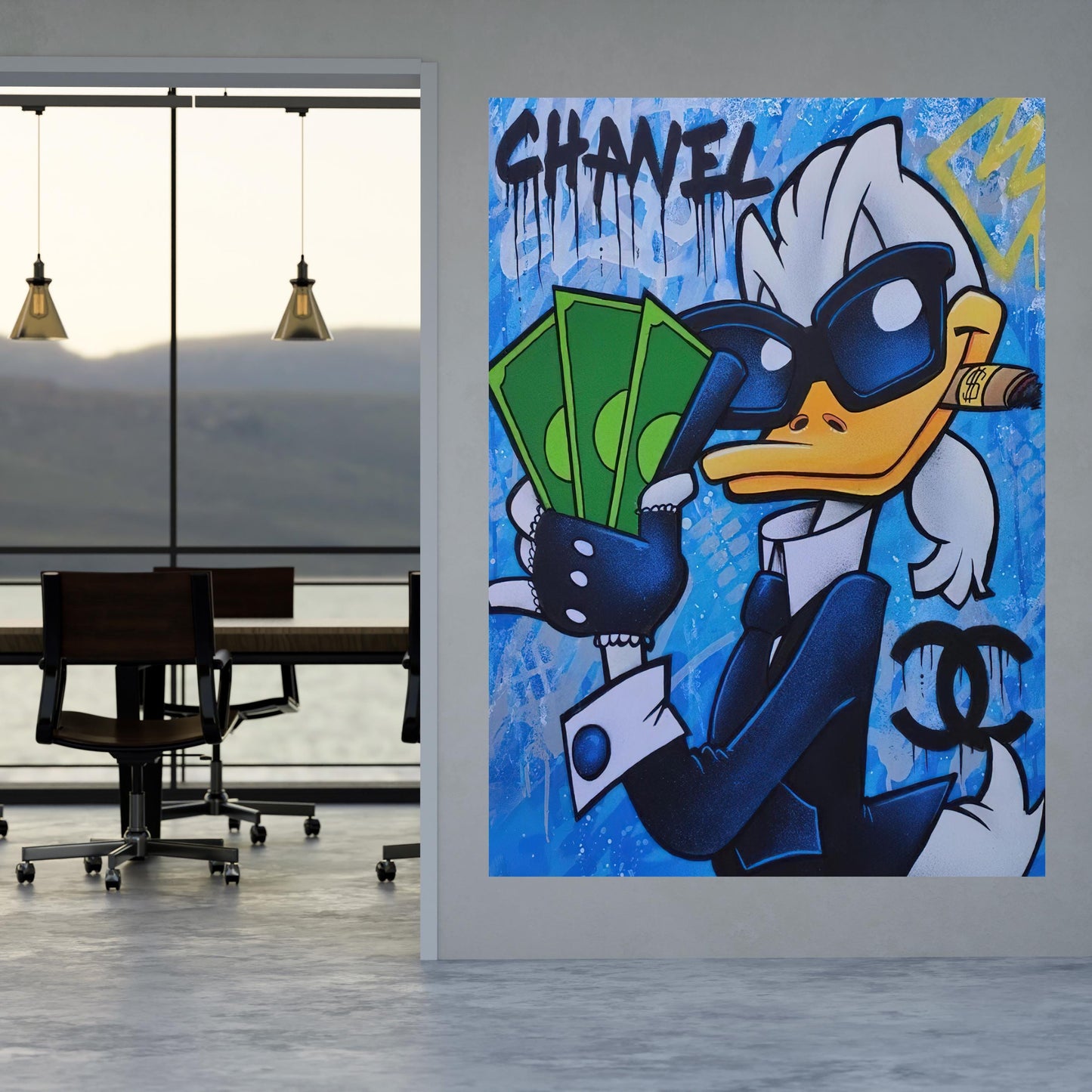 Scrooge Mcduck Art -  Quadro da decorazione, quadro da ufficio, quadro da soggiorno, decoration office, home decoration, arte muraria