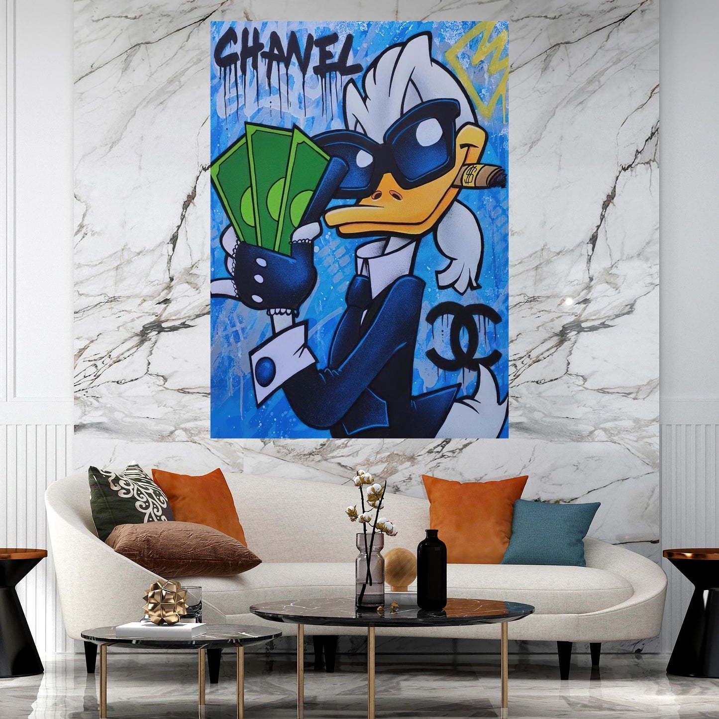 Scrooge Mcduck Art -  Quadro da decorazione, quadro da ufficio, quadro da soggiorno, decoration office, home decoration, arte muraria